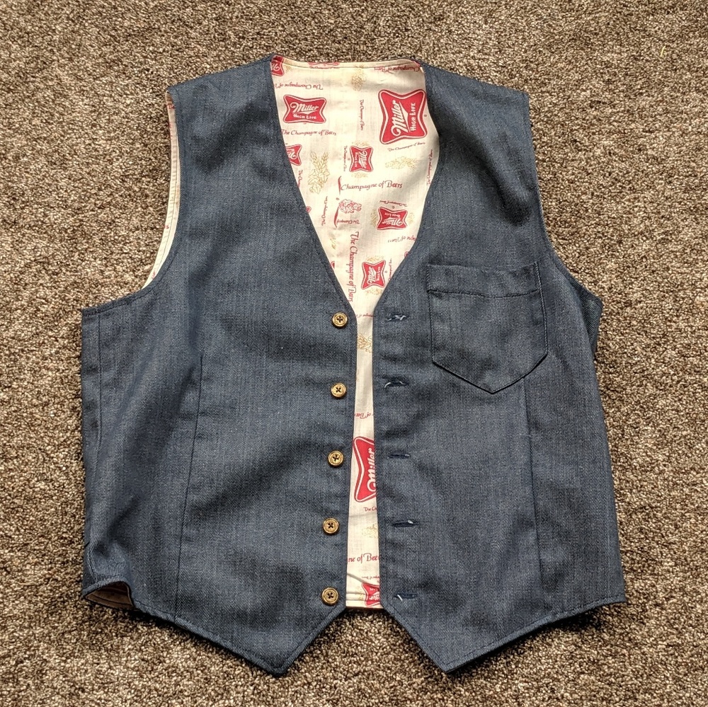 RARE Vintage Miller High Life Denim Vest